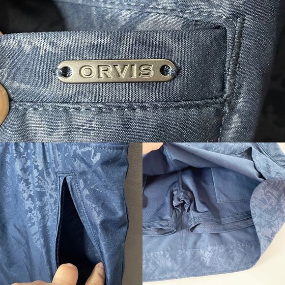 Orvis Women's Size L Blue Pull-on Travel Skort Shattered Glass Embossed Print - Picture 6 of 9